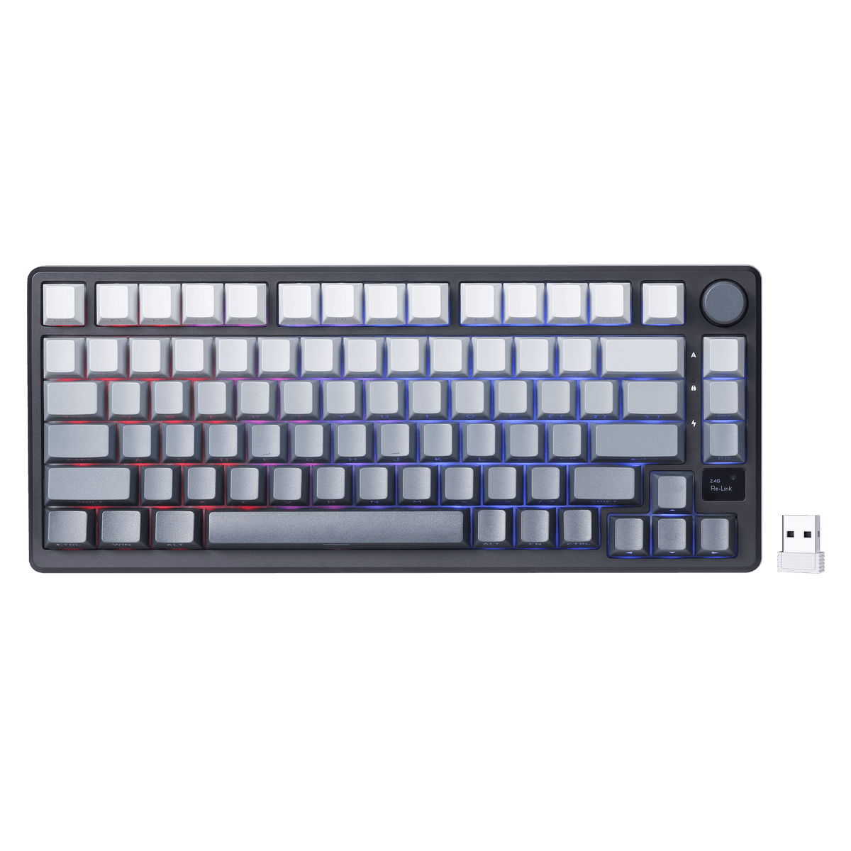 RK ROYAL KLUDGE M75 75% Gasket Mount Wireless Gaming Keyboard with Side ...
