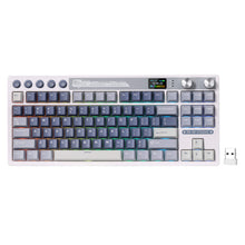 Load image into Gallery viewer, RK ROYAL KLUDGE M87 Wireless Gaming Keyboard with Screen and Dual Knob, 75% Percent 2.4Ghz/Bluetooth/USB-C Gasket Mechanical Keyboard with 7500mAh Battery, RGB Backlit Hot Swappable Cream Switch
