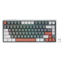 Load image into Gallery viewer, RK ROYAL KLUDGE R75 Wireless Mechanical Keyboard, 75% Percent Custom Gaming Keyboard Gasket Mount RGB Backlit with Knob &amp; PBT Keycaps, BT5.1/2.4GHz/USB-C, QMK/VIA, Hot Swappable Cream Switch, green
