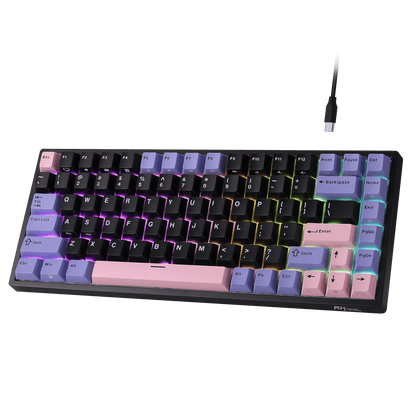 RK ROYAL KLUDGE RK84 Wired 75% RGB Mechanical Keyboard, 84-Keys Compact TKL Gaming Keyboard w/Programmable Software for Mac/Win, Sound Absorbing Foam, PBT Keycap, Hot Swappable Custom Switch