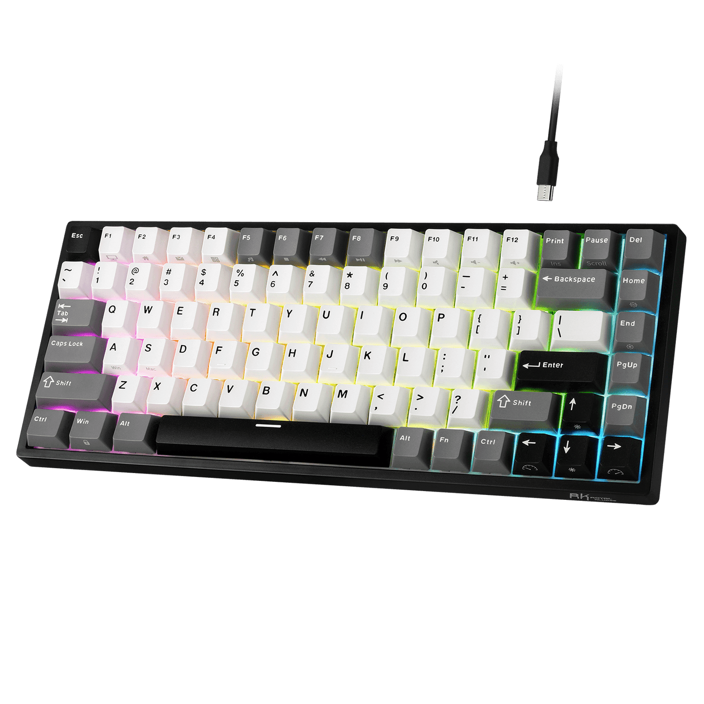 RK ROYAL KLUDGE RK84 Wired 75% RGB Mechanical Keyboard, 84-Keys Compact TKL Gaming Keyboard w/Programmable Software for Mac/Win, Sound Absorbing Foam, PBT Keycap, Hot Swappable Custom Switch