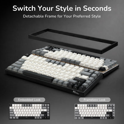 RK84 Mechanical keyboard with detachable frame on a dark background
