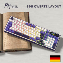 Load image into Gallery viewer, RK ROYAL KLUDGE S98 Mechanische Tastatur mit Smart Display &amp; Knopf, Top Mount 96% Kabellose Mechanische Tastatur BT/2.4G/USB-C, Hot-Swap-fähige, Software-Unterstützung, Massiver Akku, 98 Tasten 
