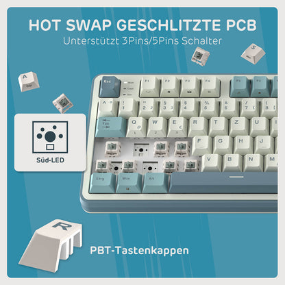 S98-DE 96% QWERTZ Kabellose Mechanische Tastatur
