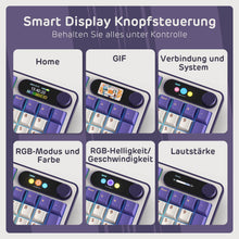 Load image into Gallery viewer, RK ROYAL KLUDGE S98 Mechanische Tastatur mit Smart Display &amp; Knopf, Top Mount 96% Kabellose Mechanische Tastatur BT/2.4G/USB-C, Hot-Swap-fähige, Software-Unterstützung, Massiver Akku, 98 Tasten 
