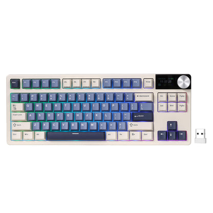 RK ROYAL KLUDGE S85 85-Key TKL Wireless Gaming Keyboard – Gasket-Mounted Design, Hot-Swappable Linear Cloud Switches, Cherry-Profile PBT Keycaps, 7200mAh Battery, OLED Display, Rotary Knob, Triple-Mode Connectivity (2.4GHz, Bluetooth, USB-C)