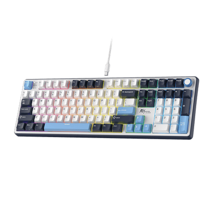 RK ROYAL KLUDGE X104 Full Size Mechanical Keyboard, Wired Creamy Gaming Keyboard with Number Pad and Knob,104 Keys Computer Keyboard Linear Switch,RGB Backlit,Online Software for Wins/Mac