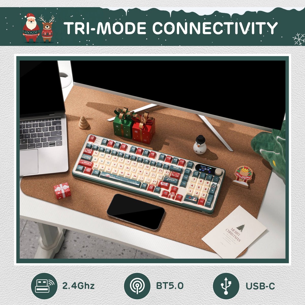 RK ROYAL KLUDGE S98 Xmas Edition Wireless Hot-Swappable RGB Keyboard ...