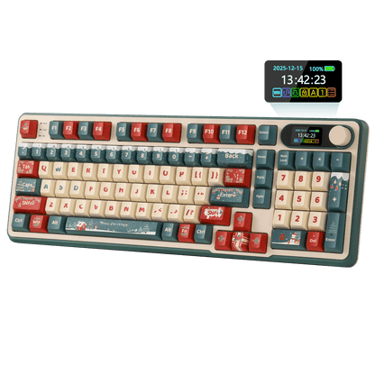 S98 96% Wireless Mechanical Keyboard – 2025 Christmas Limited Edition, perfect gaming keyboard for festive desktop setups and holiday gifts.