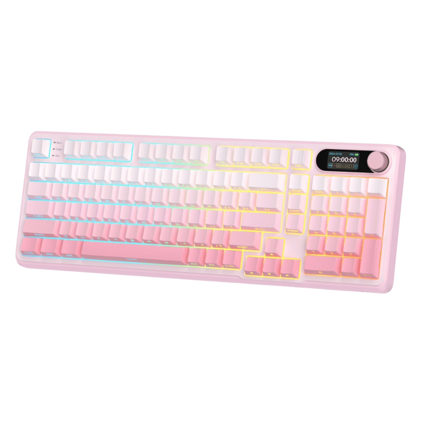 RK Royal Kludge S98 pink gradient side-printed PBT keycaps
