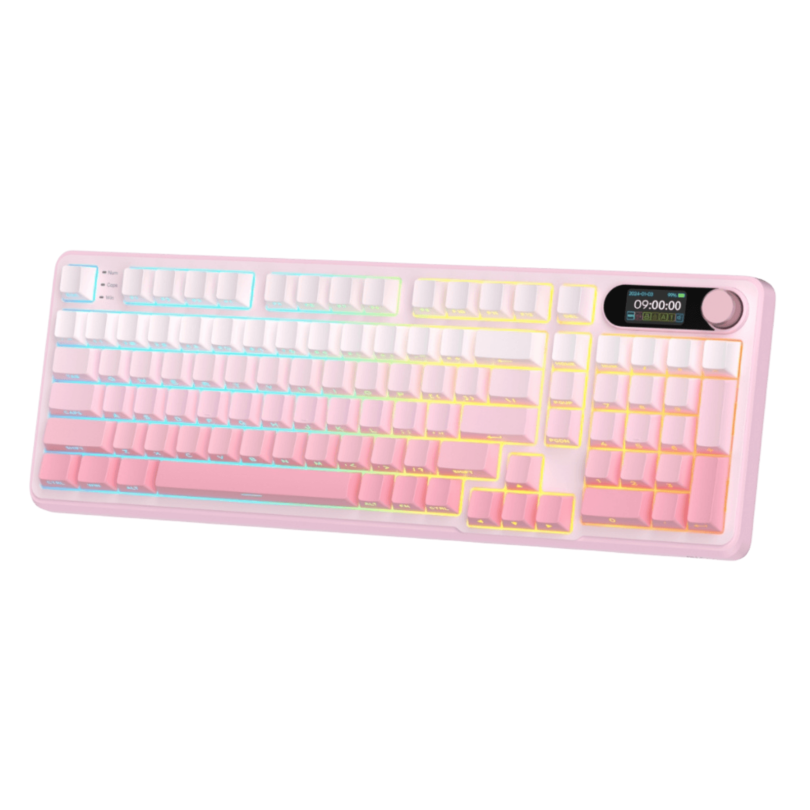 RK Royal Kludge S98 pink gradient side-printed PBT keycaps