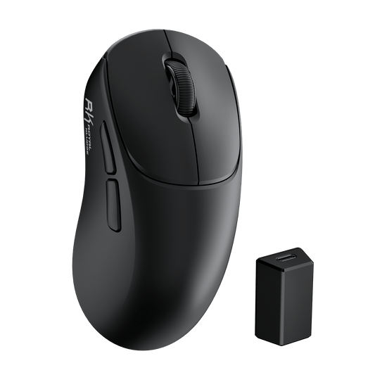 RK ROYAL KLUDGE MG5 wireless gaming mouse in black, front view on white background