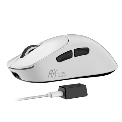 Side view of RK MG5 wireless gaming mouse showing ergonomic shape