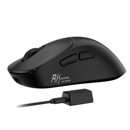 Side view of RK MG5 wireless gaming mouse showing ergonomic shape