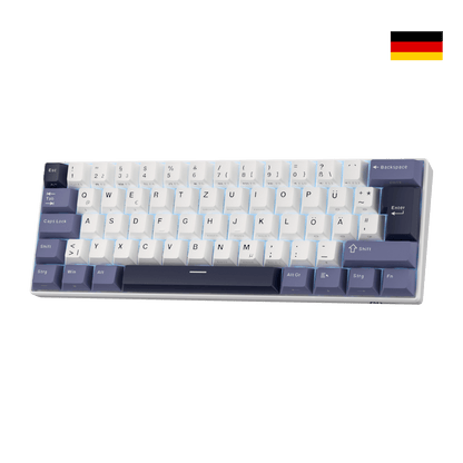 RK61 mechanische Tastatur mit deutschem DE-ISO QWERTZ-Layout, hot-swappable
RK61 kompakte mechanische Tastatur, deutsches ISO-Layout