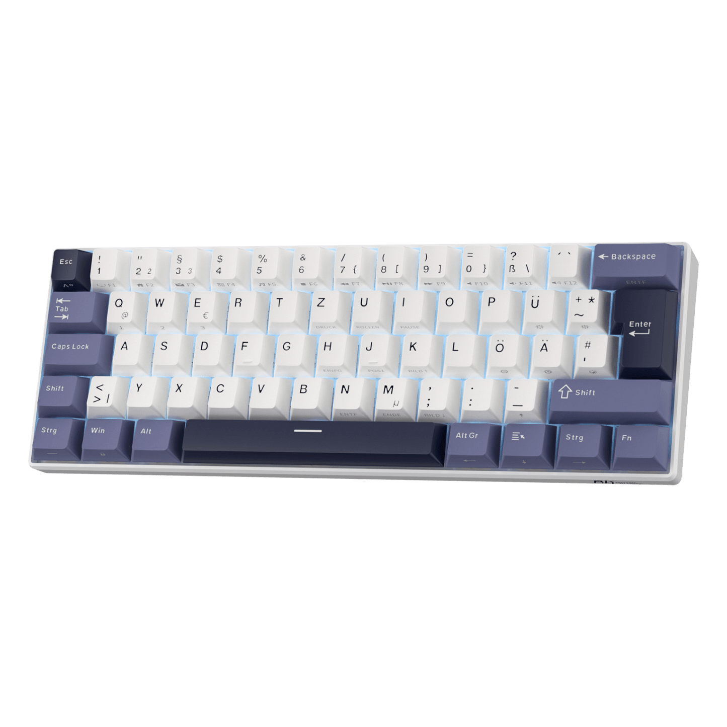 RK61 Gaming-Tastatur mit Hot-Swap-Schaltern, RGB-Beleuchtung und kabellosem Design.
