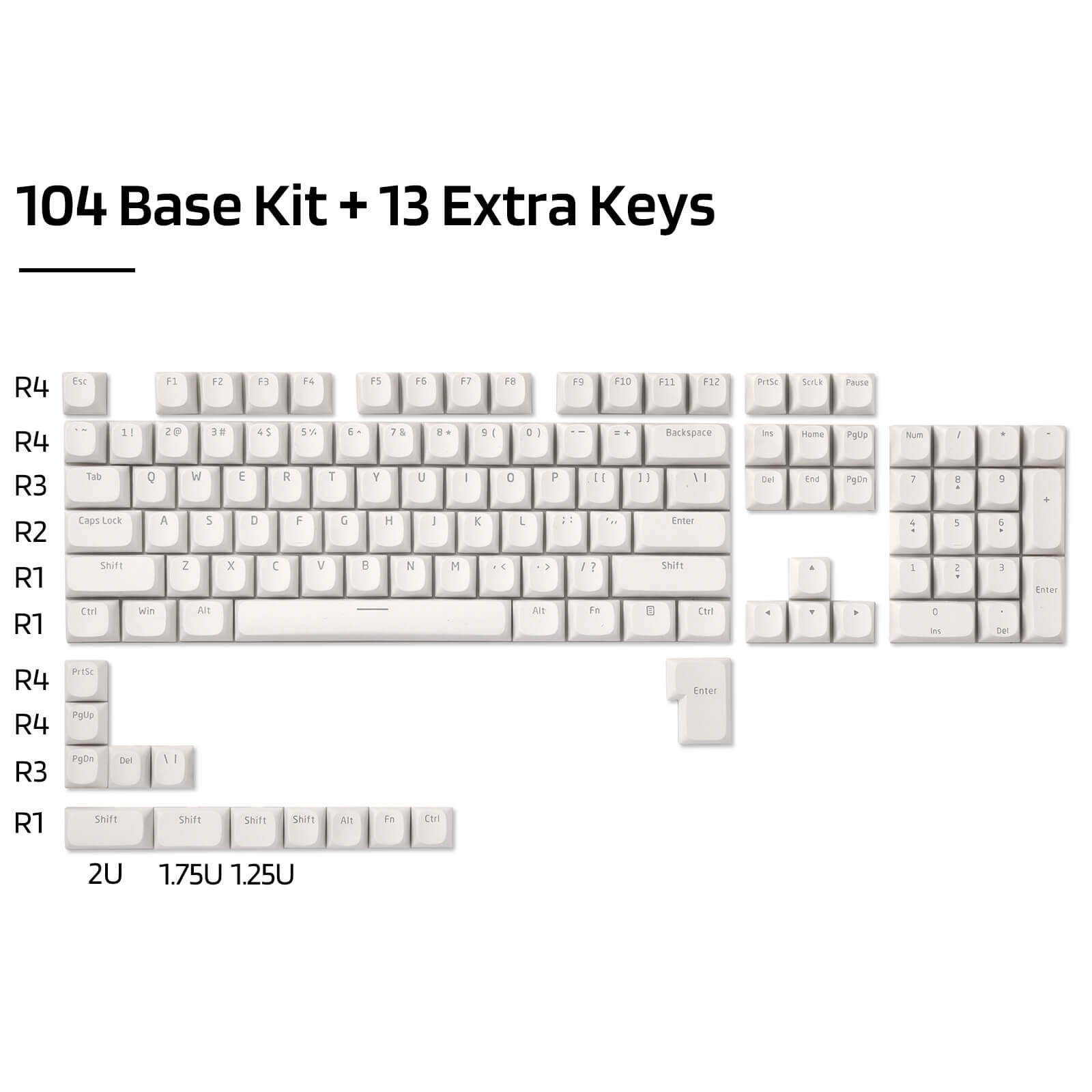 117-Key PBT Double Shot Keycaps