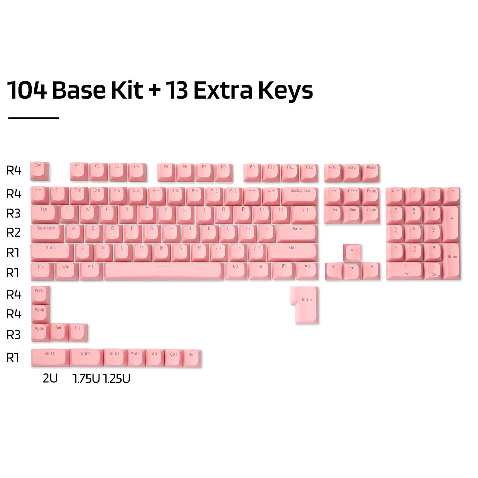 117-Key PBT Double Shot Keycaps