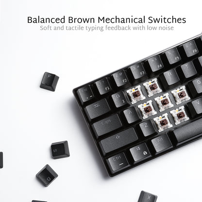 Ultra-Compact Bluetooth Keyboard with Brown Switches