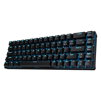 RK68 65% Wireless Mechanical Keyboard in Black with dynamic RGB backlighting, ideal for gaming and office use