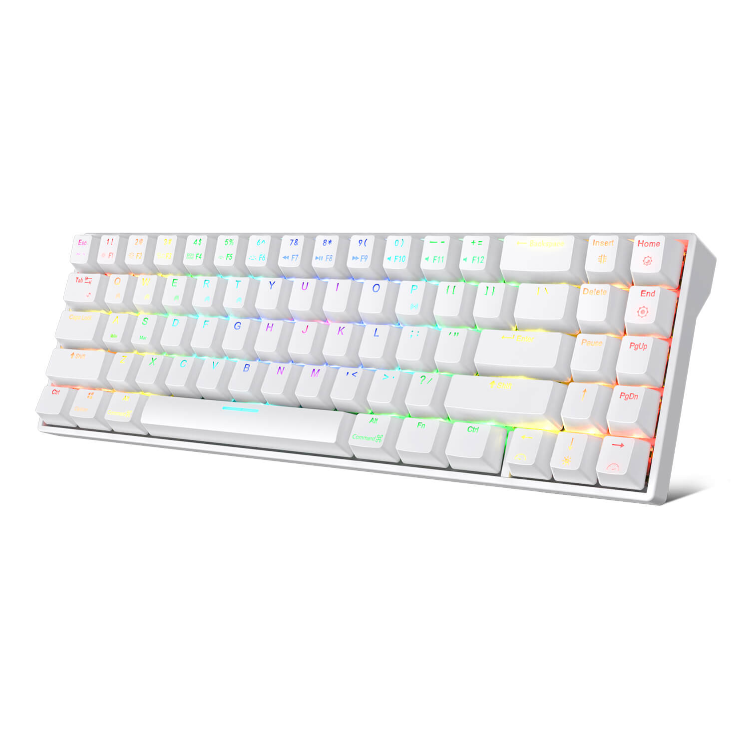 ROYAL KLUDGE RK71 71 Keys Wireless 70% RGB Mechanical Gaming Keyboard - White Brown Switch (Open-Box)