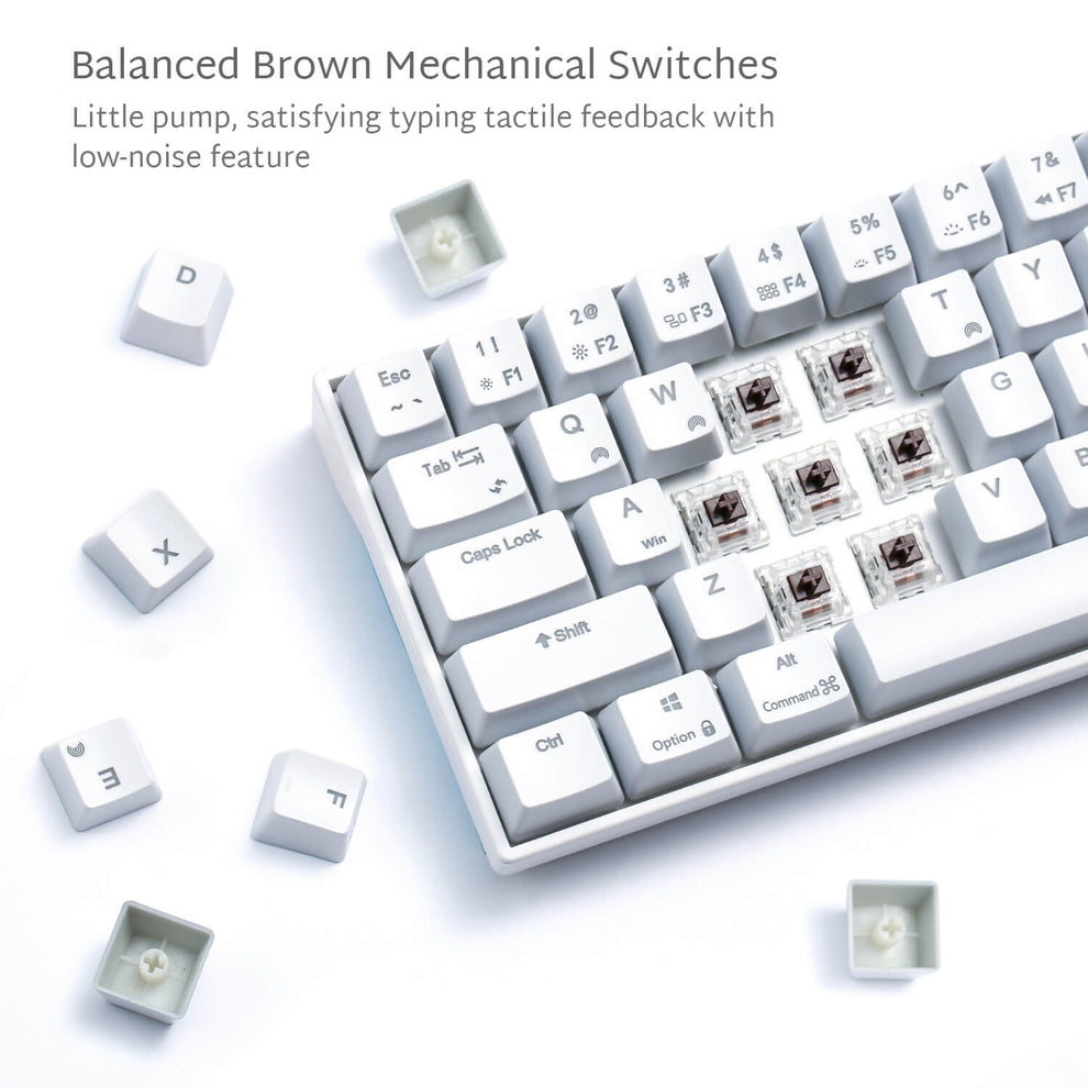ROYAL KLUDGE RK71 71 Keys Wireless 70% RGB Mechanical Gaming Keyboard ...