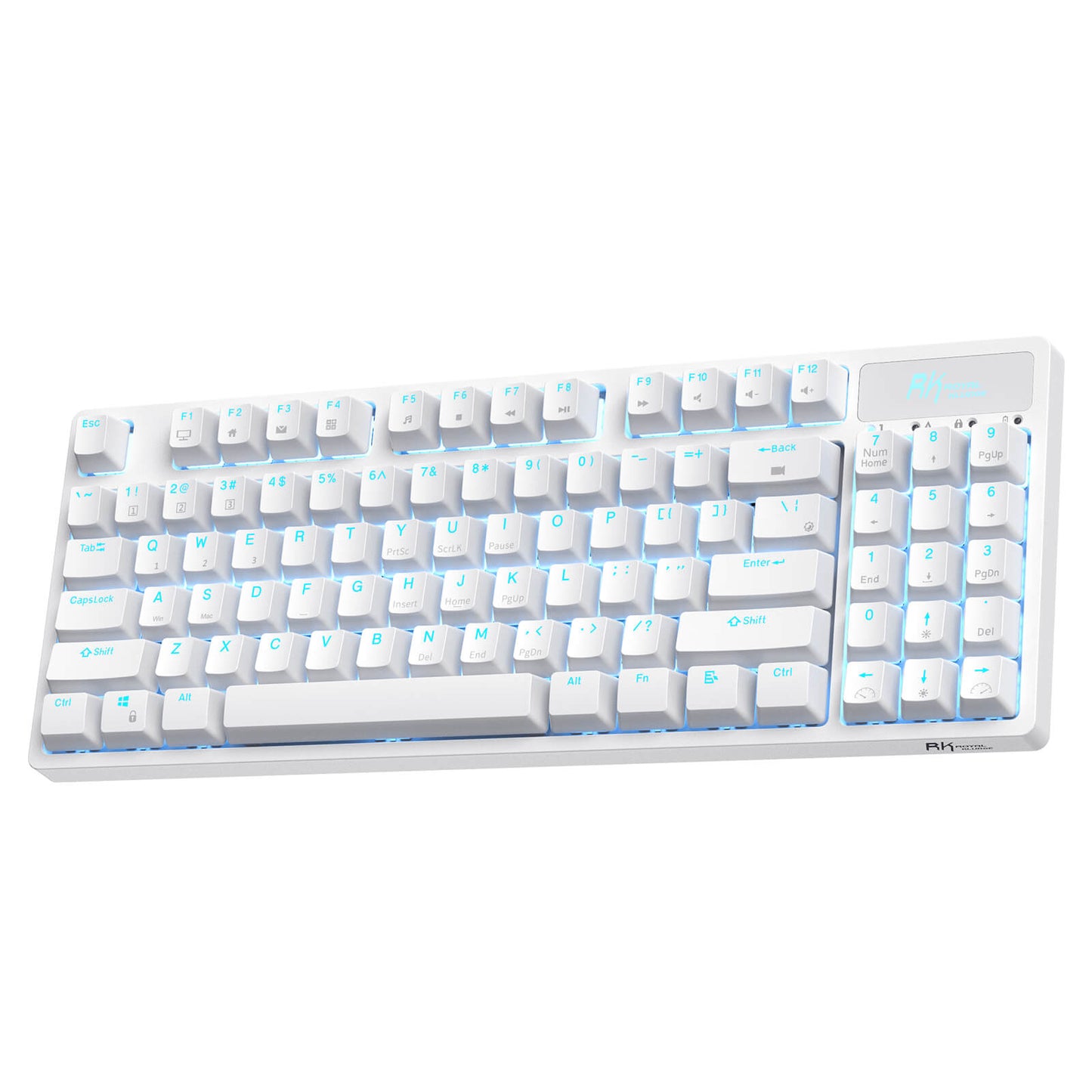 RK ROYAL KLUDGE RK89 85% Triple Mode BT5.0/2.4G/USB-C Hot Swappable Mechanical Keyboard, 89 Keys Compact Mechanical Keyboard with Detachable Frame & Software (Hot-Swappable Red Switch, White)