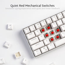 Cargue la imagen en el visor de la galería, RK Royal Kludge RK61 61 Keys Mechanical Gaming Keyboard bluetooth Wired Dual Mode Keyboard White Red Switch
