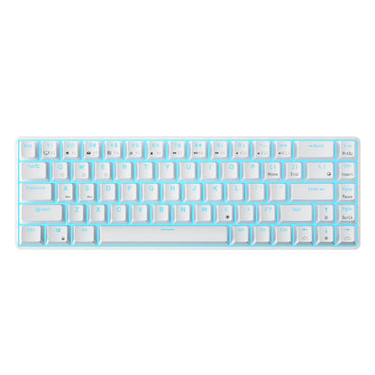 RK68 65% Wireless Mechanical Keyboard with compact 68-key layout, comparing size to standard full-size keyboards