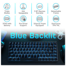 Lade das Bild in den Galerie-Viewer, RK84 Blue backlit mechanical gaming keyboard
