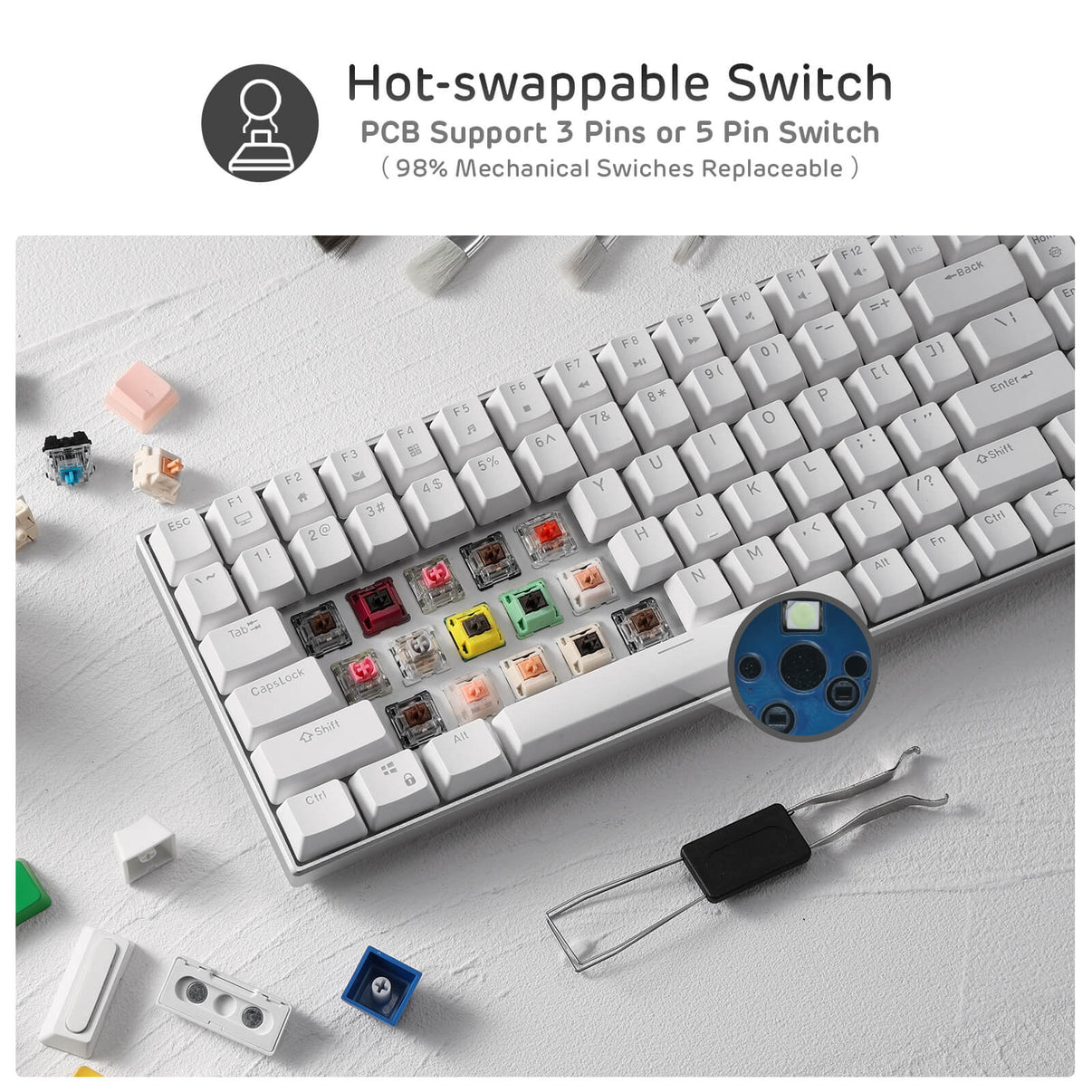 RK ROYAL KLUDGE RK84 Pro Wireless 75% Mechanical Keyboard – RK Royal Kludge