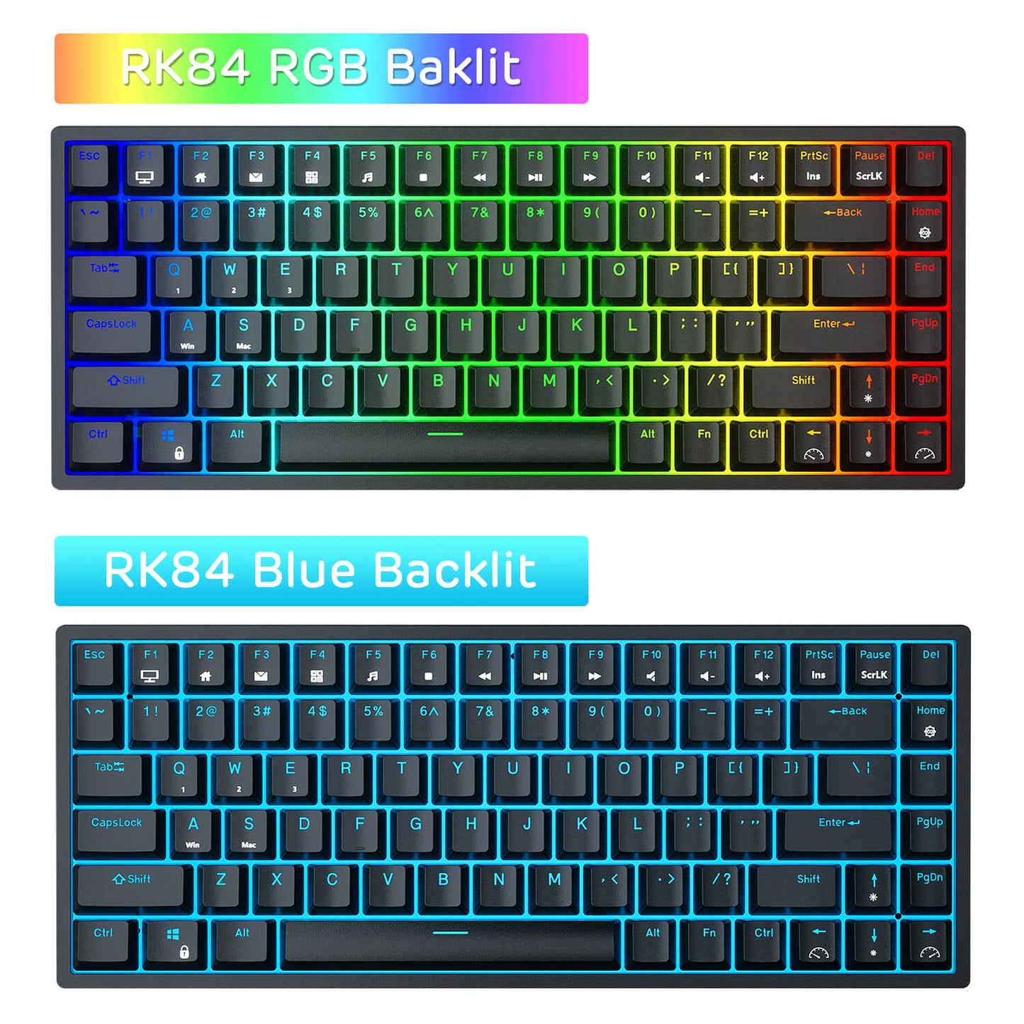 RK84 Blue backlit mechanical gaming keyboard