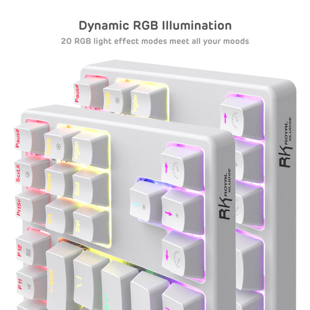 ROYAL KLUDGE RK87 80 Percent Wireless TKL Mechanical Gaming Keyboard ...