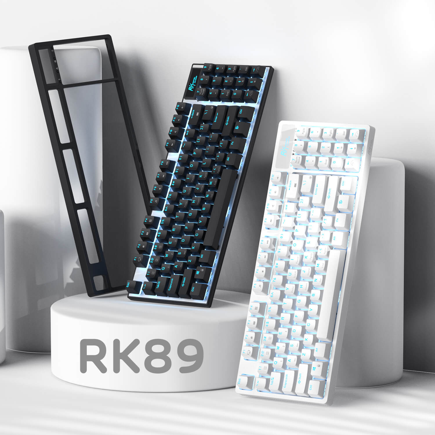 RK ROYAL KLUDGE RK89 85% Triple Mode BT5.0/2.4G/USB-C Hot Swappable Mechanical Keyboard, 89 Keys Compact Mechanical Keyboard with Detachable Frame & Software