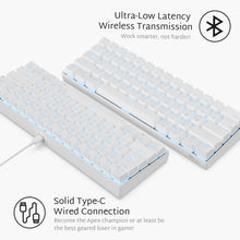 Charger l&#39;image dans la galerie, Royal Kludge RK61 61 Keys Mechanical Gaming Keyboard bluetooth Wired Dual Mode Bluetooth Keyboard White Red Switch
