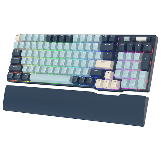 RK ROYAL KLUDGE RK96 RGB Limited Ed, 90% 96 Keys Wireless Triple Mode BT5.0/2.4G/USB-C Hot Swappable Mechanical Keyboard w/Wrist Rest, Software Support & Massive Battery, RK Yellow Switch