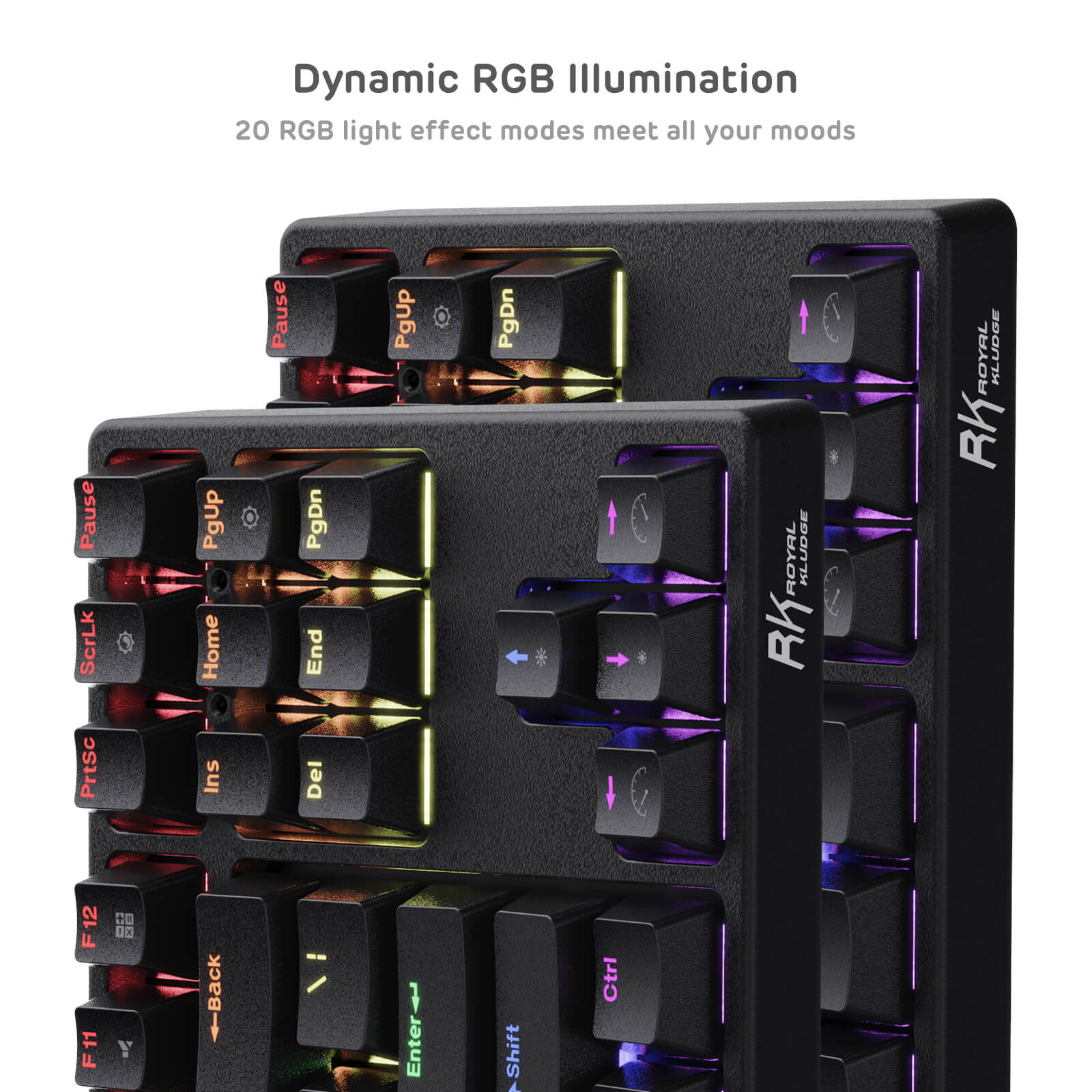 RGB Backlighting on Black RK87 TKL Keyboard with Customizable Lighting Effects and Easy Control