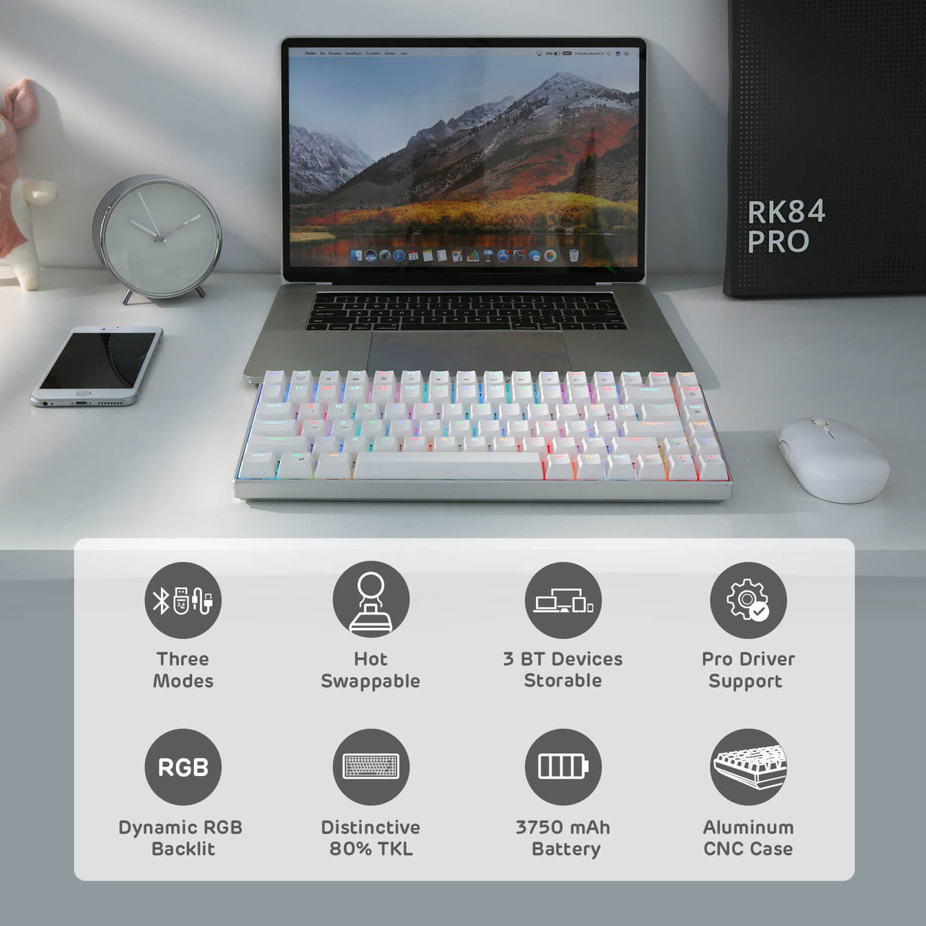 RK ROYAL KLUDGE RK84 Pro Wireless 75% Mechanical Keyboard – RK Royal Kludge